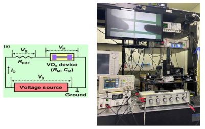 VO2/AlN/quartz 소자의 oscillation특성을 위한 측정 장치 시스템의 구조 및 실험사진