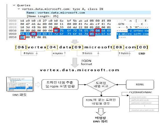비정상 DNS 쿼리 요청 탐지 과정