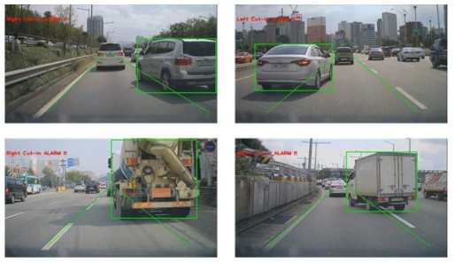 차량 Cut-in 상황 인지 결과