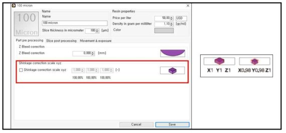 Shinkage Correction Scale XYZ