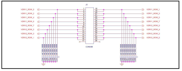 LED Driver의 Channel Voltage 제공을 위한 34-pin Connector 회로도