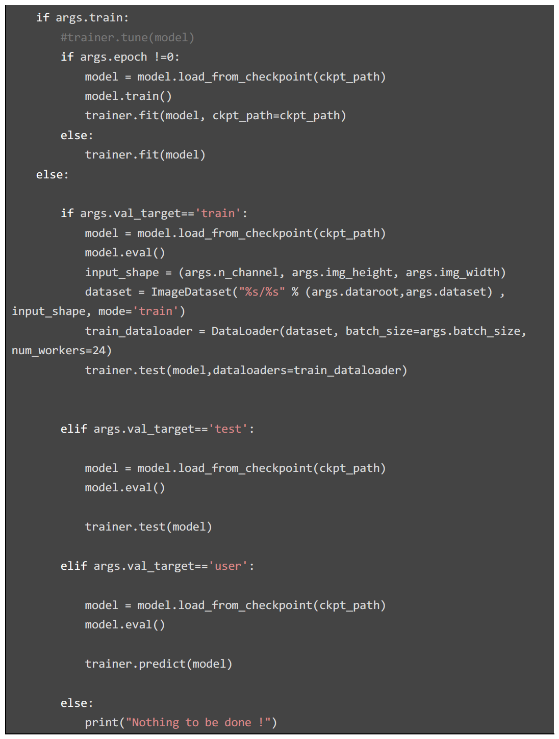 Pytorch-lightning 을 사용한 main 루틴. (python)