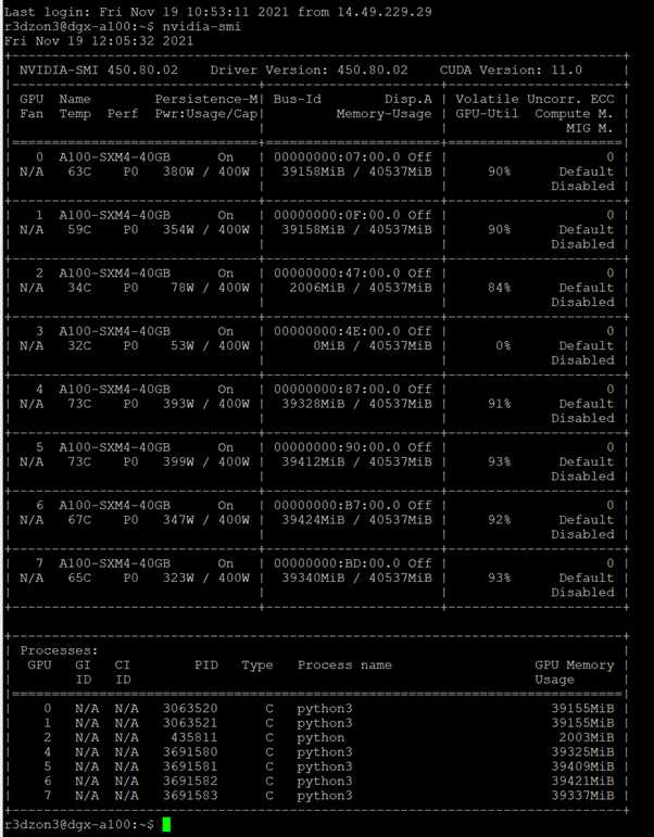 실험 시스템 환경과 GPU 상태