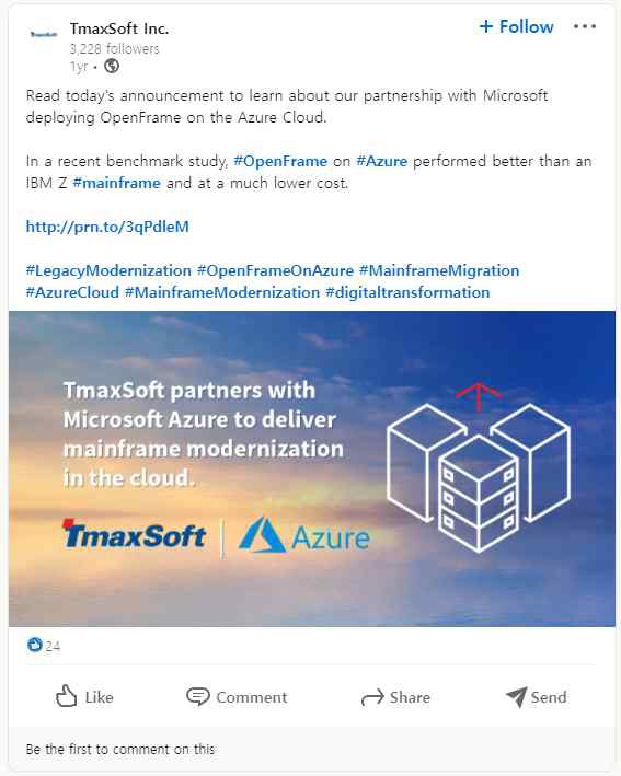 TmaxSoft partners with Microsoft Azure