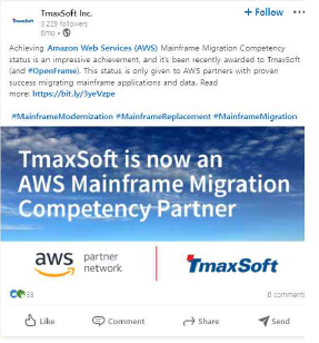 TmaxSoft is now an AWS Mainframe Migration Competency Partner