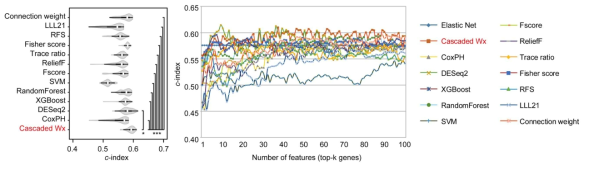 CWx모델과 다양한 기계학습 모델 간의 예측 성능 비교(Shin et al. Front Genet 2019)