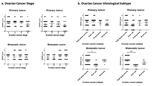 난소암 병기와 조직학적 유형에 따른 DRAK1/2 발현 분석