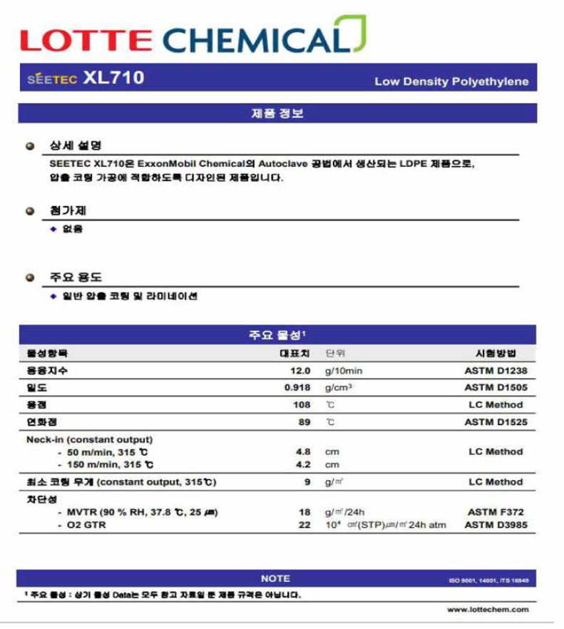 LLDPE 수지의 정보