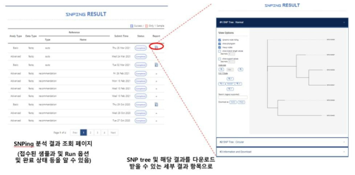 SNPing 프로그램 사용 화면(2)