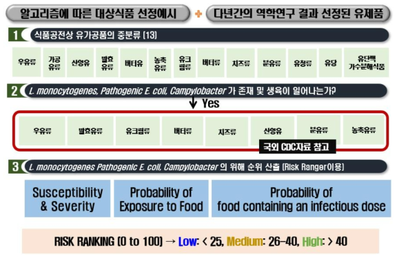 식품 유형 선정 예시