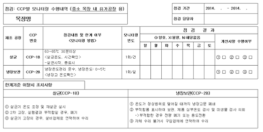 중소목장 유가공장용 CCP 모니터링 방안 개발 [본 팀의 선행연구]