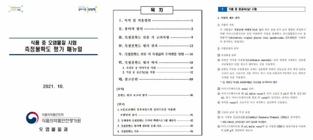 측정불확도 평가 매뉴얼(오염물질과 내부용)