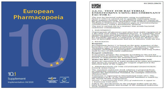 유럽약전 2.6.32 Test for bacterial endotoxins with recombinant factor C