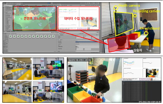 [3차 연도 연구개요] (상)데이터수집ž모니터링 인터페이스 및 실험환경; (하)데이터수집 및 참여도/몰입도 판별 AI 개발