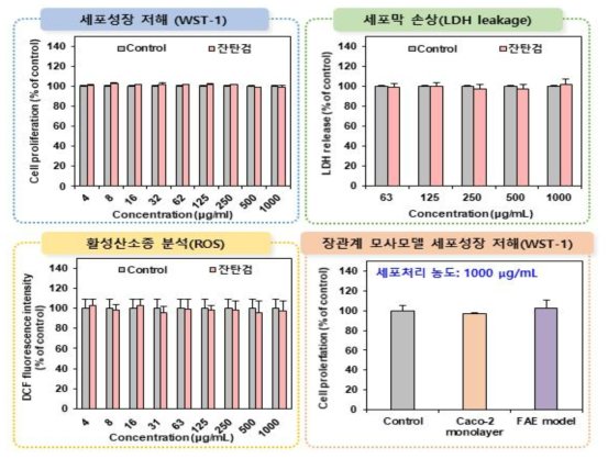 잔탄검의 세포독성시험 결과