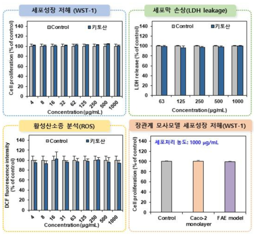 키토산의 세포독성시험 결과