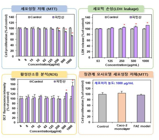 피틴산의 세포독성시험 결과