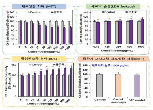 규조토의 세포독성시험 결과