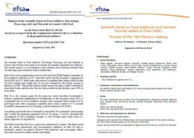 유럽 EFSA의 식품첨가물에 관한 자료