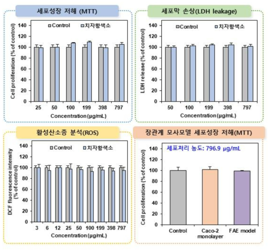 치자황색소의 세포독성시험 결과