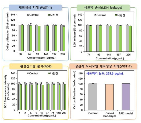 나린진의 세포독성시험 결과