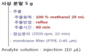 사삼 추출조건