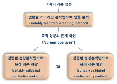 식품 중 잔류동물용의약품 등의 일반적인 분석 과정