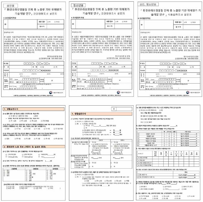 개발한 설문지 일부