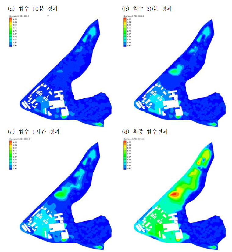 광주하수처리장유역 침수해석결과(Senario 5)