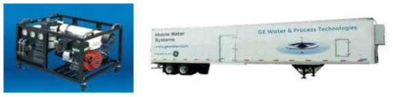 Emergency Seawater 800(좌) 및 GE Mobile RO Trailer(우)
