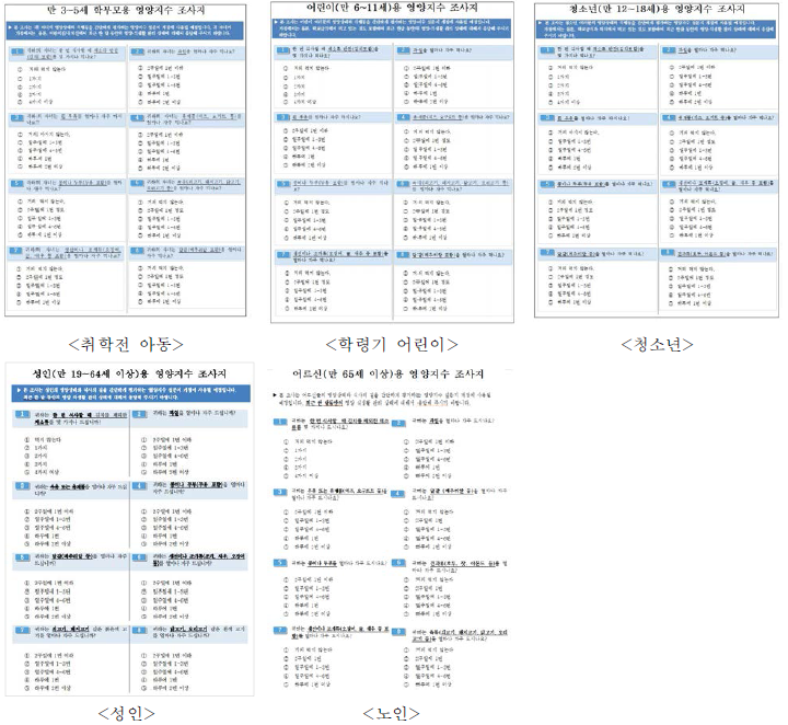 파일럿 조사용 설문지