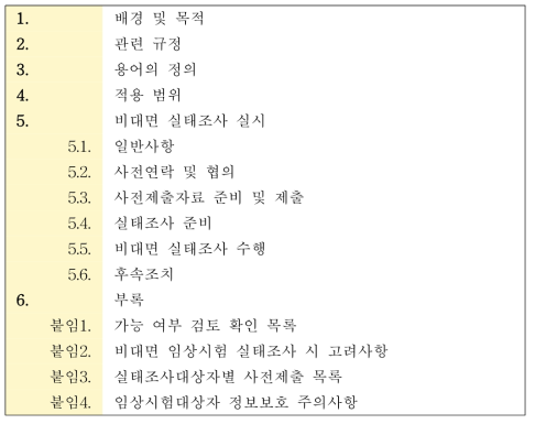 가이드라인의 내용