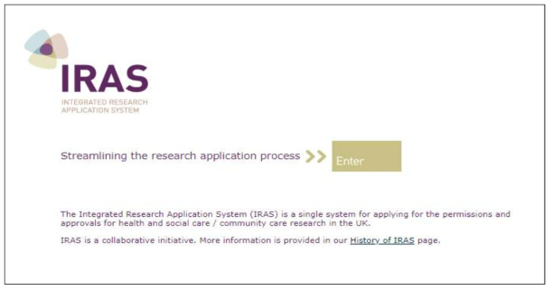 영국 REC 신청을 위한 통합연구신청시스템(IRAS)