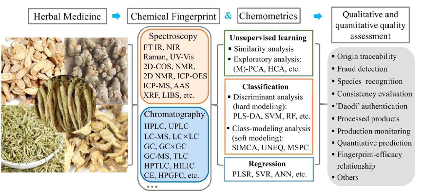 화학 지문(Chemical Fingerprint)과 계량 화학(인공지능 기법 포함)을 이용한 한약(생약)재의 품질관리