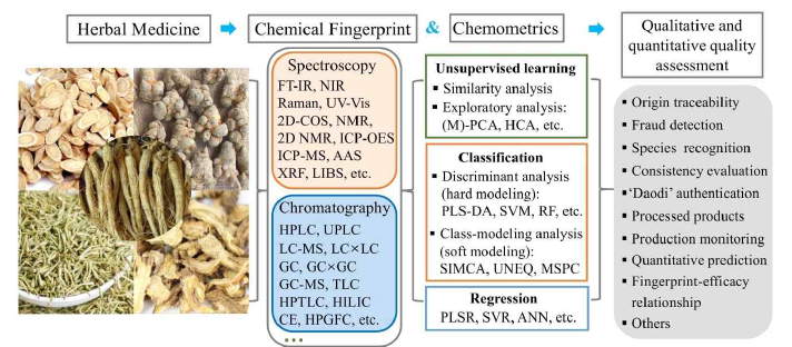 화학적 지문(Chemical Fingerprint)과 계량 화학(인공지능 기법 포함)을 이용한 한약(생약)재의 품질관리