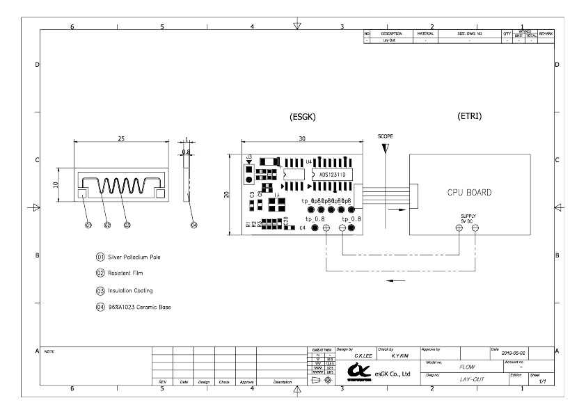 정전기 센서 V2.0 PCB 도면