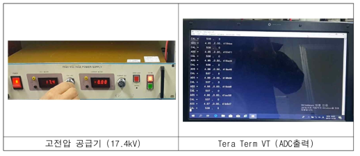 정전기(17.4kV)를 측정 모듈에 인가하는 경우의 시험 장면