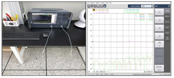 벡터네트워크분석기를 이용한 케이블 손실 측정