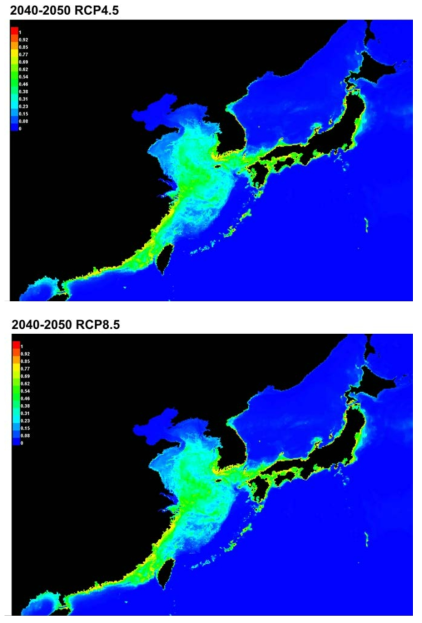 2040-2050 년 RCP4.5 및 RCP8.5 기후 시나리오 기반 종분포 모델링