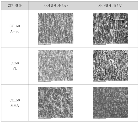 이방성 MRE의 모폴로지(A86, FL, MMA)