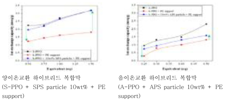 양·음이온교환 하이브리드 복합막의 이온교환용량