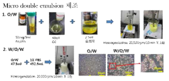 약물 코팅을 위한 Micro-double emulsion 제조 공정