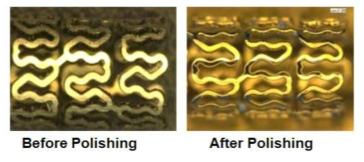 광학현미경을 이용한 polishing 전·후의 스텐트 표면 이미지