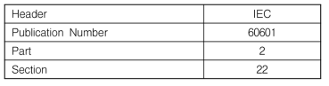 IEC 발행번호의 예(IEC 60601-2-22)