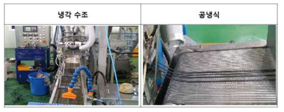 냉각수조 와 공랭식 Cooling belt conveyor system