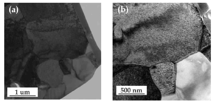 TEM images(b, c, d) of Cu/Al interface in clad metals annealed at 500℃ 3hr