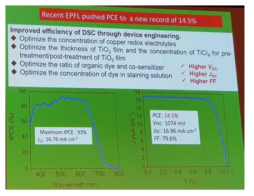 스위스 EPFL, 고효율 DSC 셀 결과(14.5%)