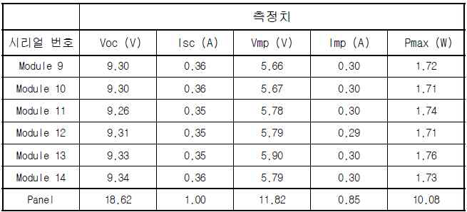 최대 출력 측정 결과