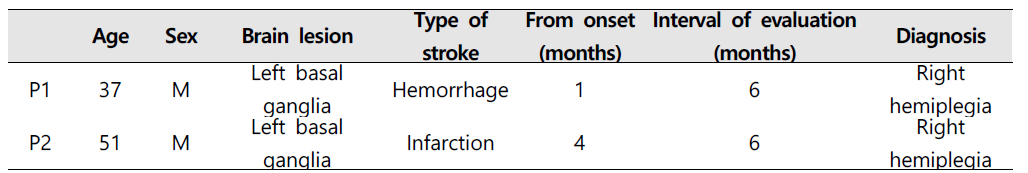 대상 뇌졸중 환자의 정보
