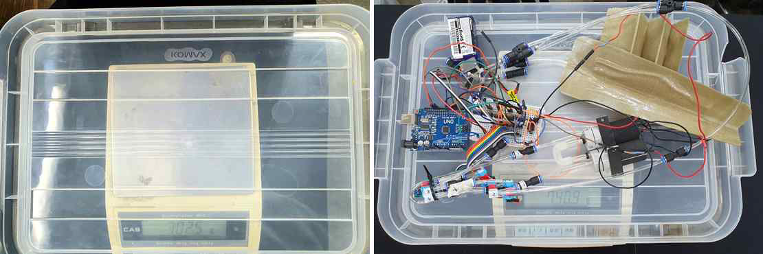 경량 공압 구동부 무게 측정